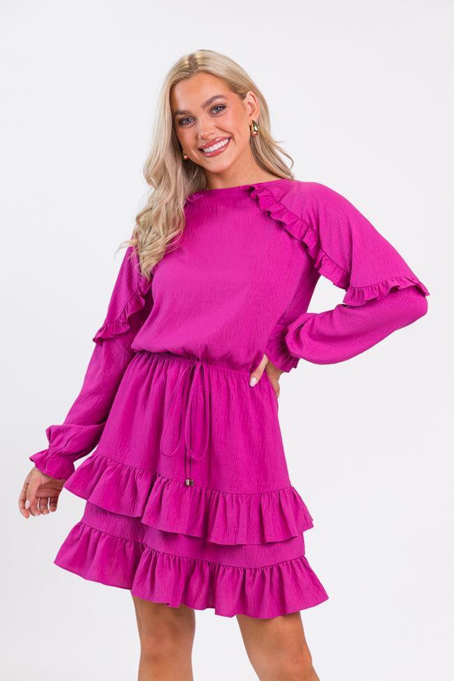 Pinch Me Pink Ruffle Detail Mini Dress Product Image