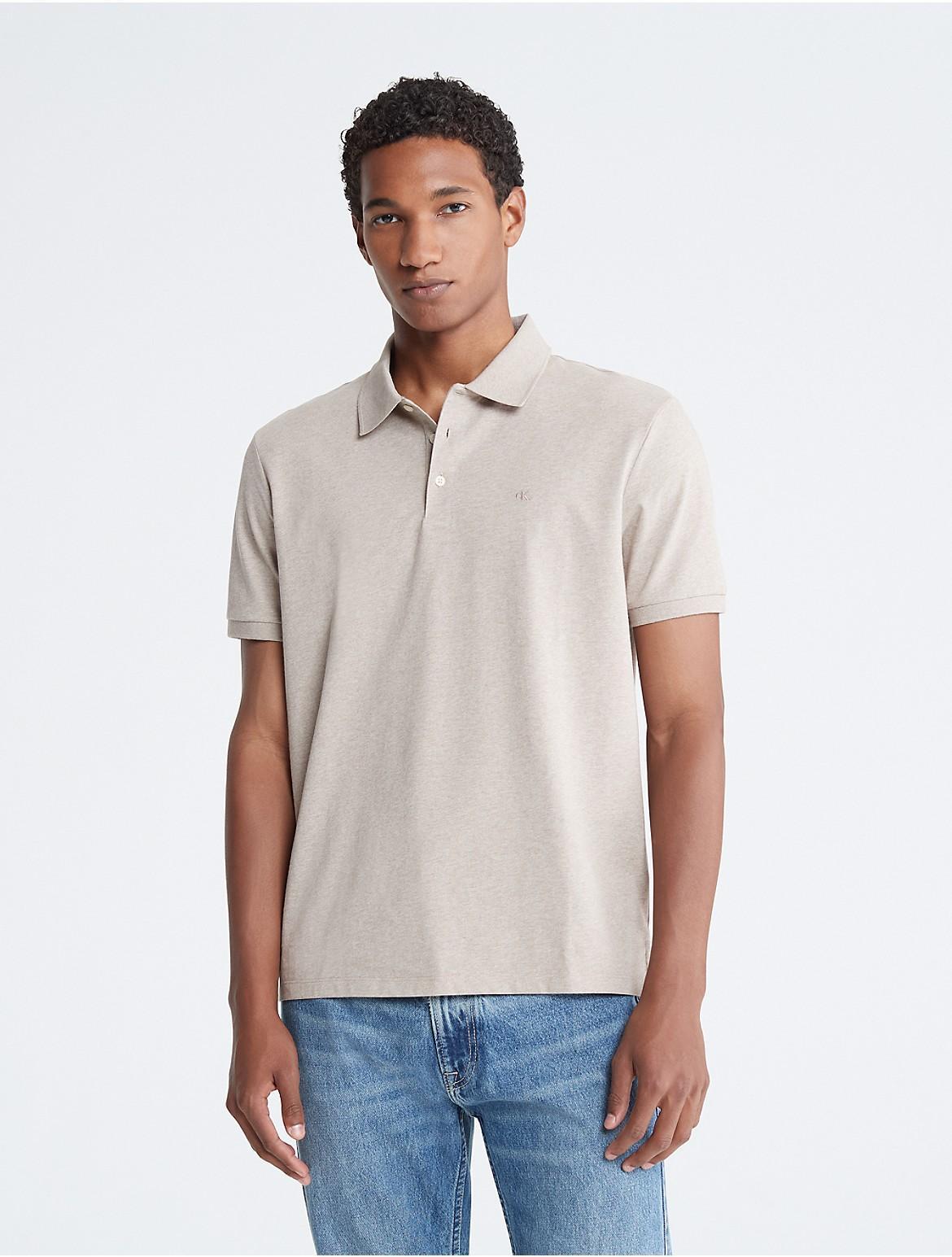 Calvin Klein Men's Smooth Cotton Polo - Blue - M Product Image