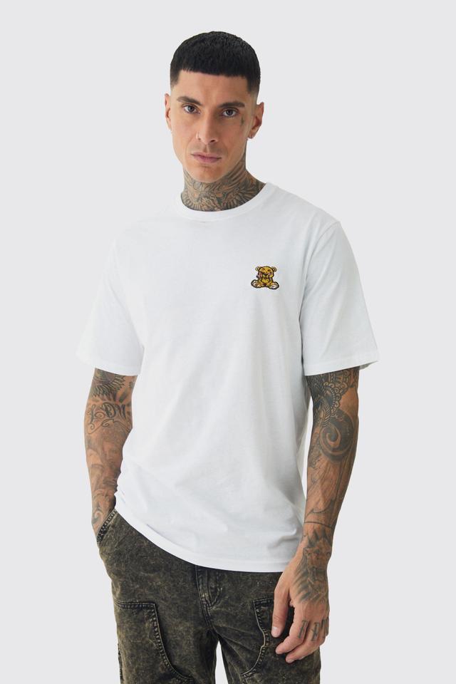 Tall Embroidered Evil Teddy T-Shirt | boohooMAN USA Product Image