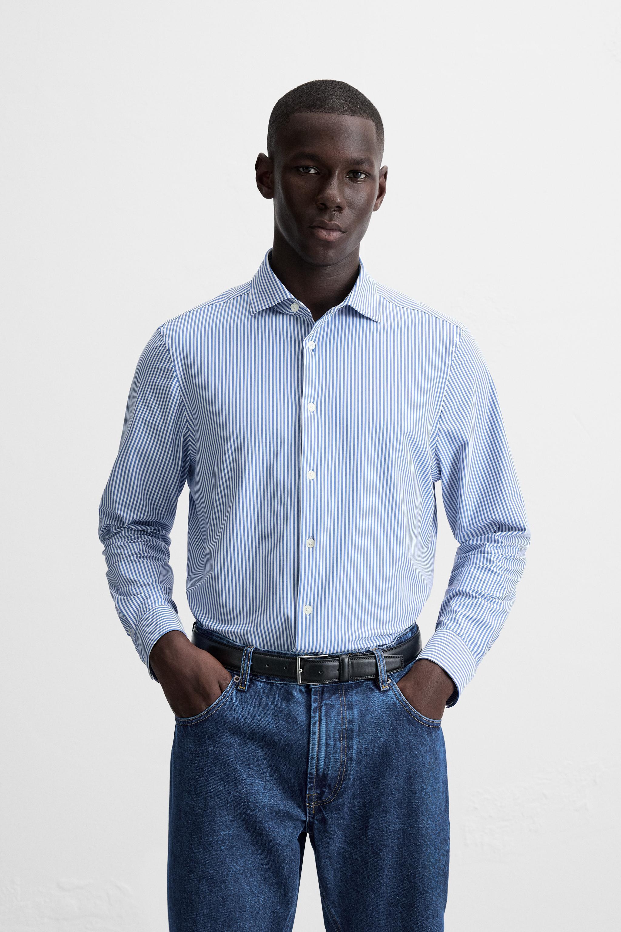 STRIPED STRETCH SHIRT Product Image