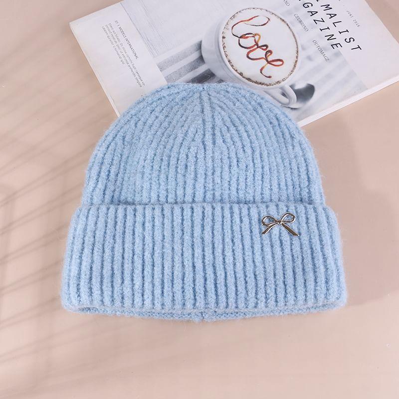 Bow Embroidered Knit Beanie product image