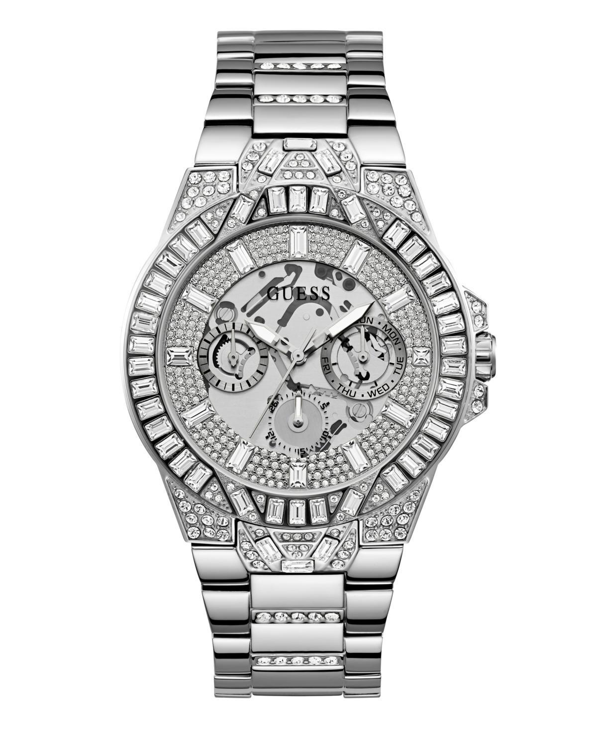 Guess Mens Analog Silver-Tone Stainless Steel Watch 44mm - Silver-Tone Product Image