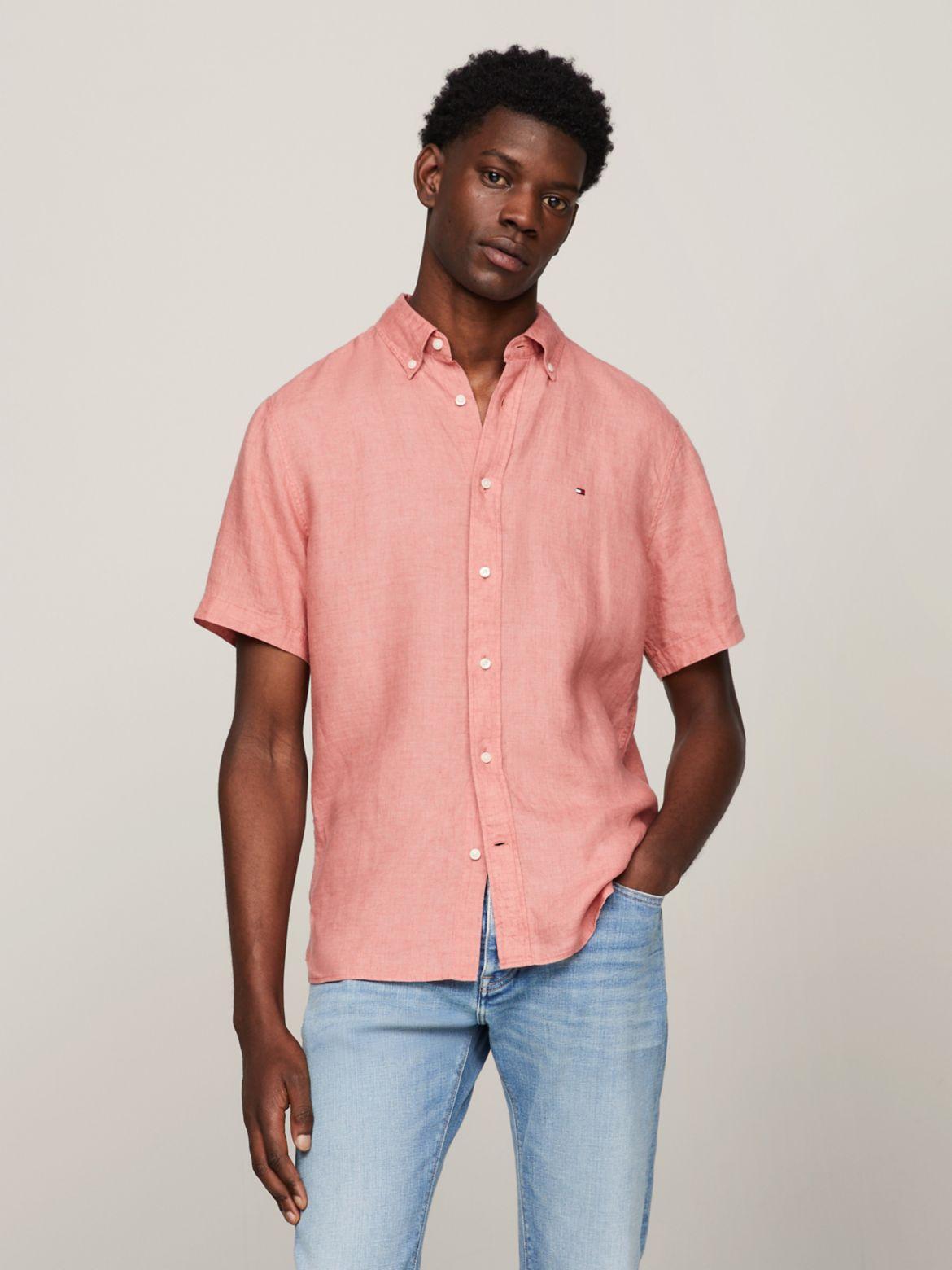 Tommy Hilfiger Men's Regular Fit Linen Short-Sleeve Shirt Product Image