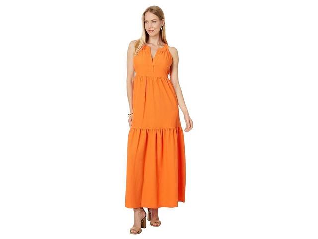 Calvin Klein Halter Gauze Maxi Dress (Starburst) Women's Dress Product Image