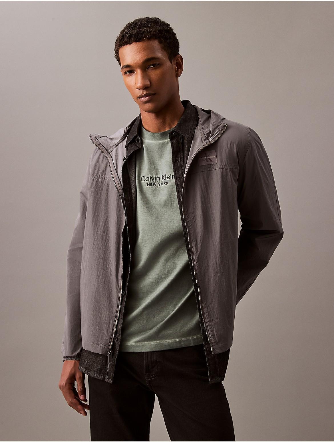 Calvin Klein Mens Nylon Windbreaker Jacket - Grey - XL Product Image