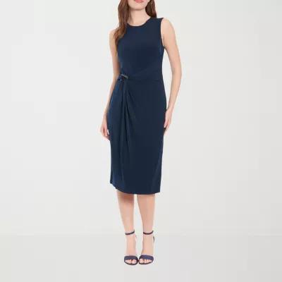 London Style Womens Sleeveless Midi Shift Dress Product Image