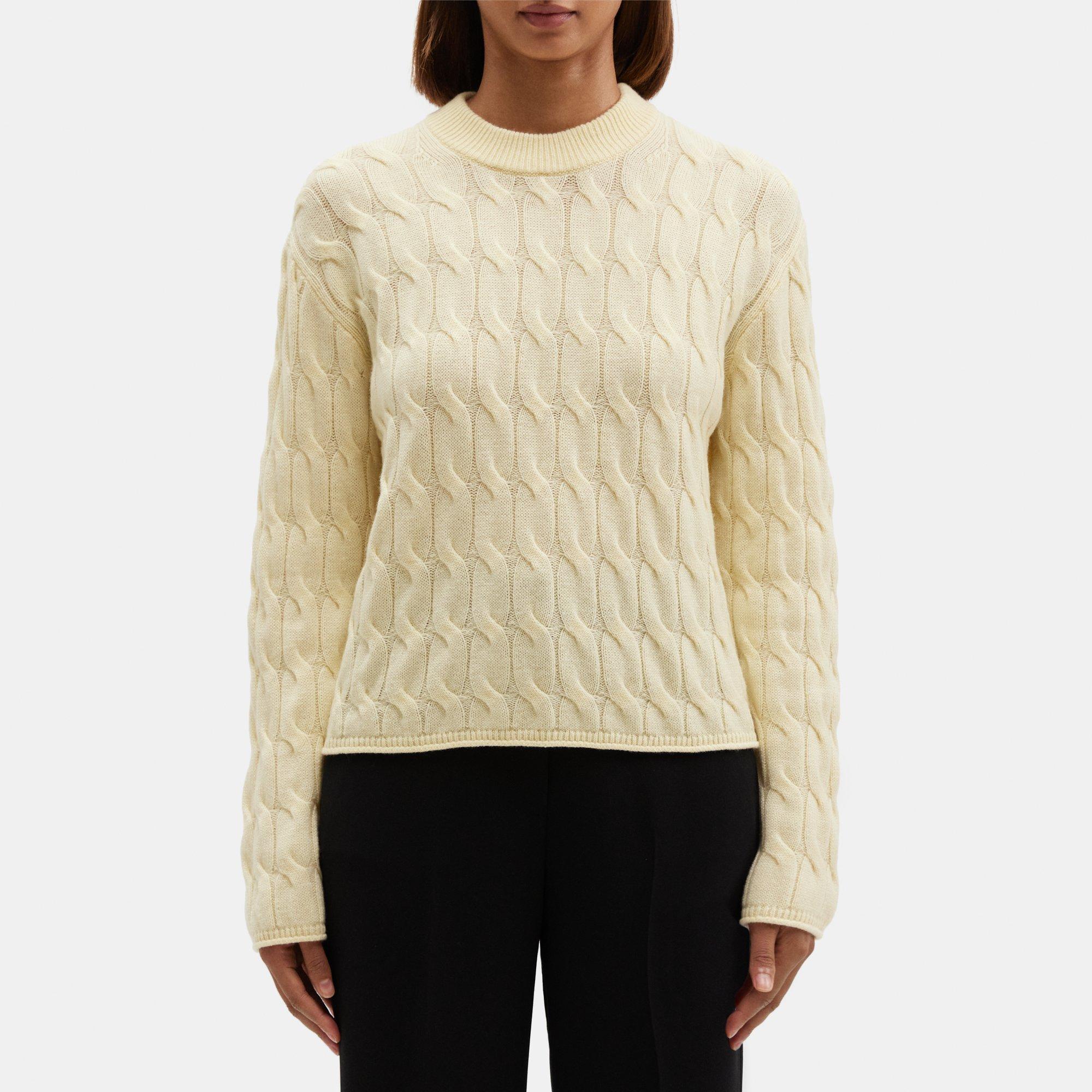 Wool-Cashmere Cable Knit Sweater | Theory Outlet Product Image