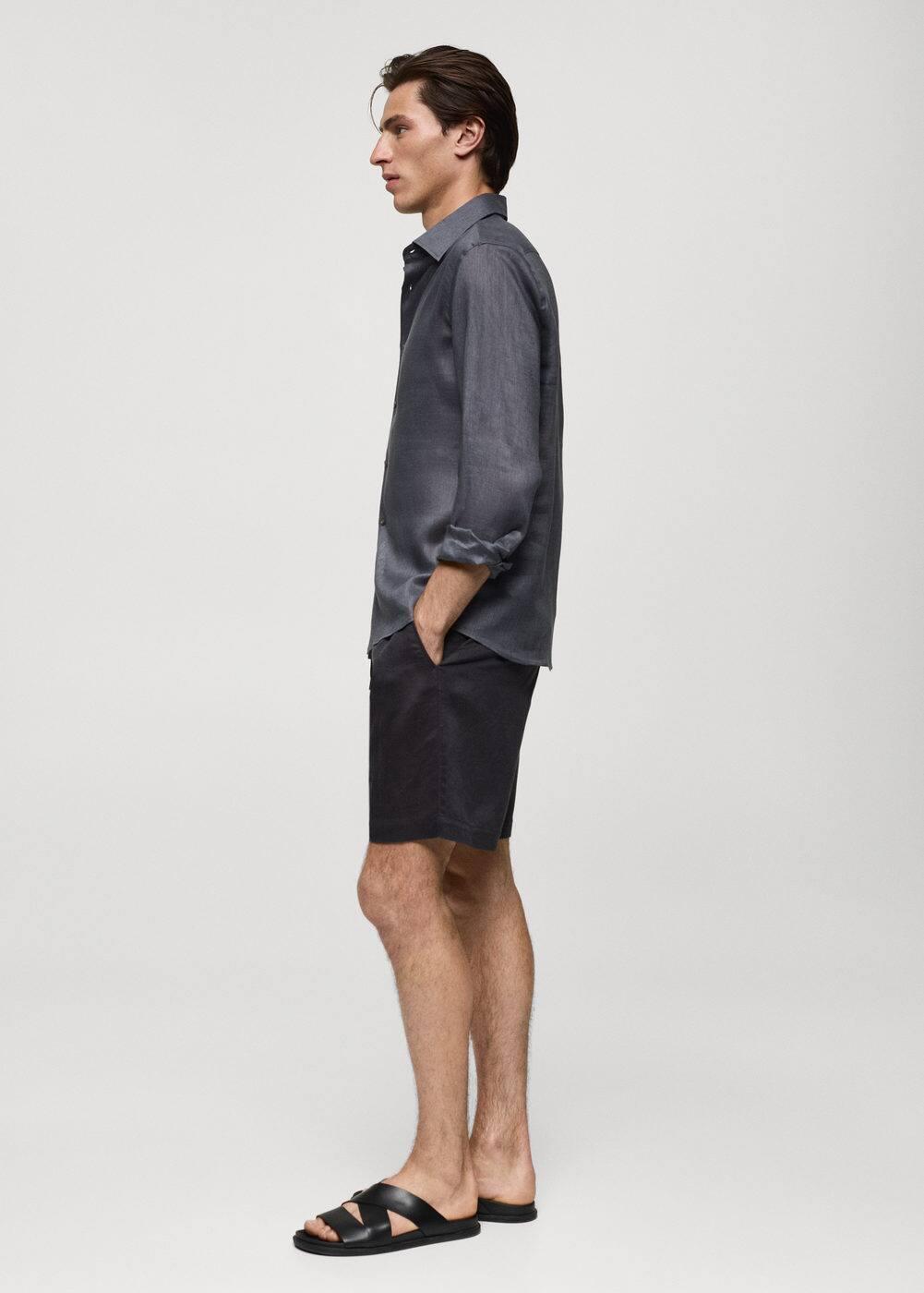 Mango Mens Linen 7.48 Cord Shorts Product Image