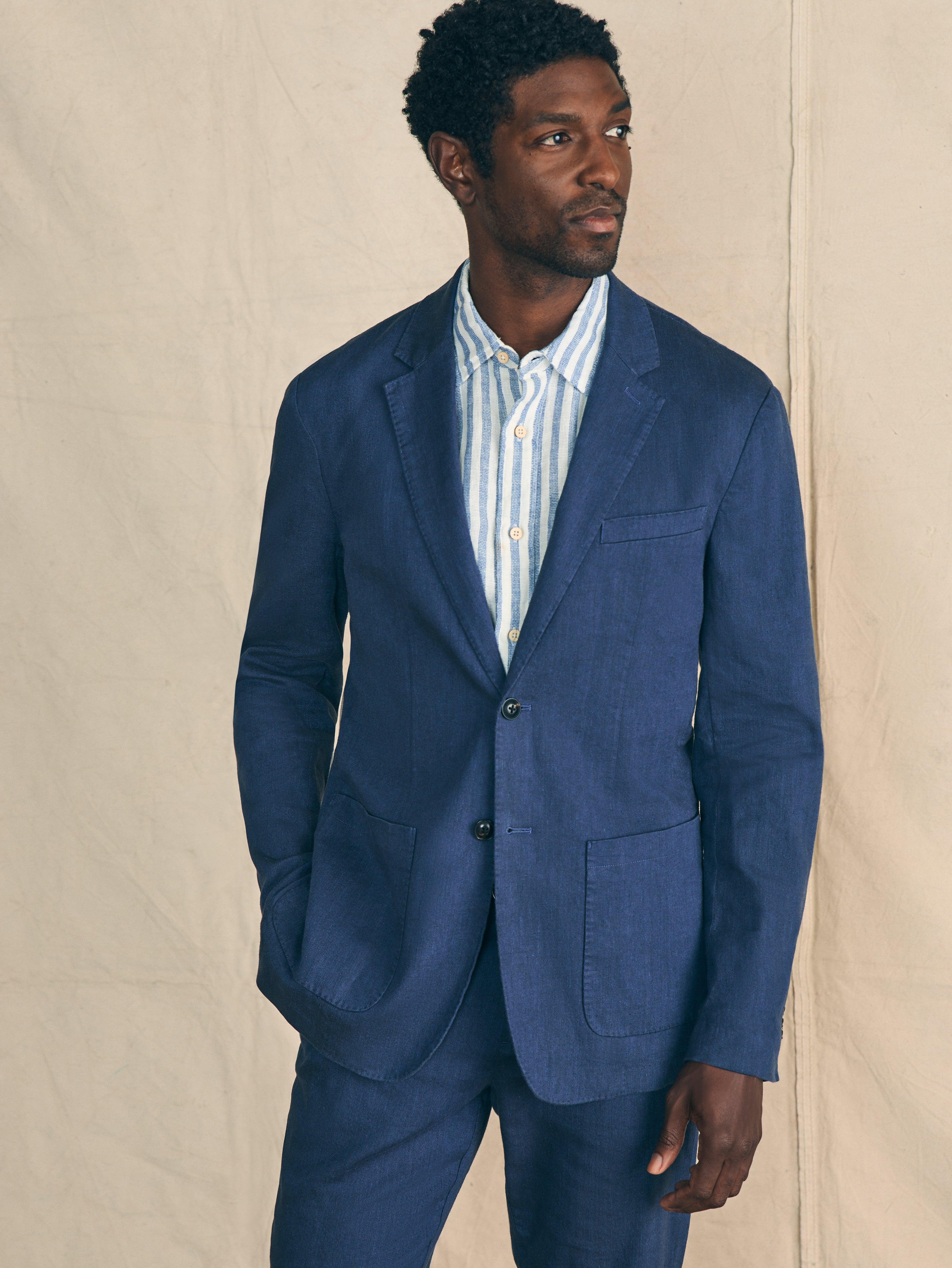 Movement™ Flex Linen Blazer - Deep Sea Navy Male Product Image