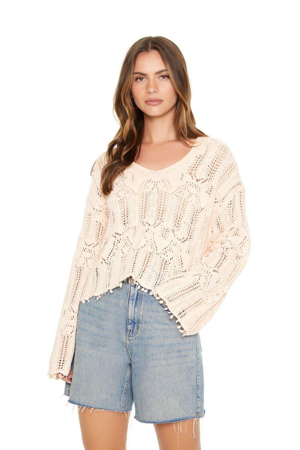 Open-Knit Bell-Sleeve Sweater | Forever 21 product image