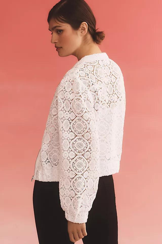 By Anthropologie Crochet Bomber Jacket Product Image