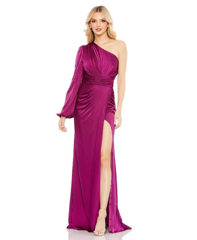 Ieena for Mac Duggal One-Shoulder Ruched Gown Product Image