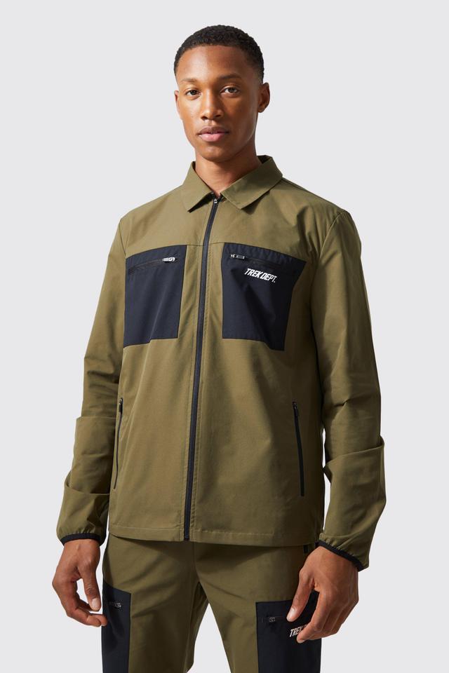 Active 4 Way Stretch Cargo Jacket | boohooMAN USA Product Image