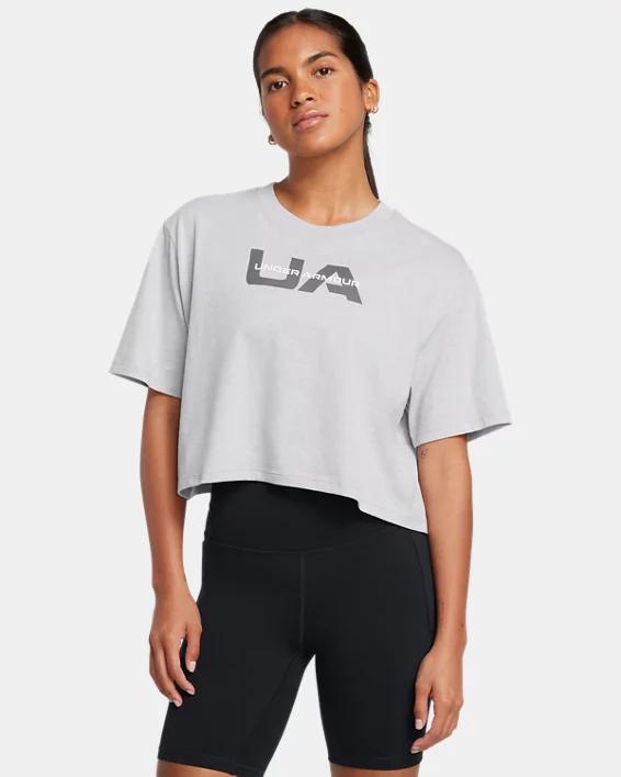 Womens Under Armour Boxy Crop Short Sleeve T-Shirt Product Image