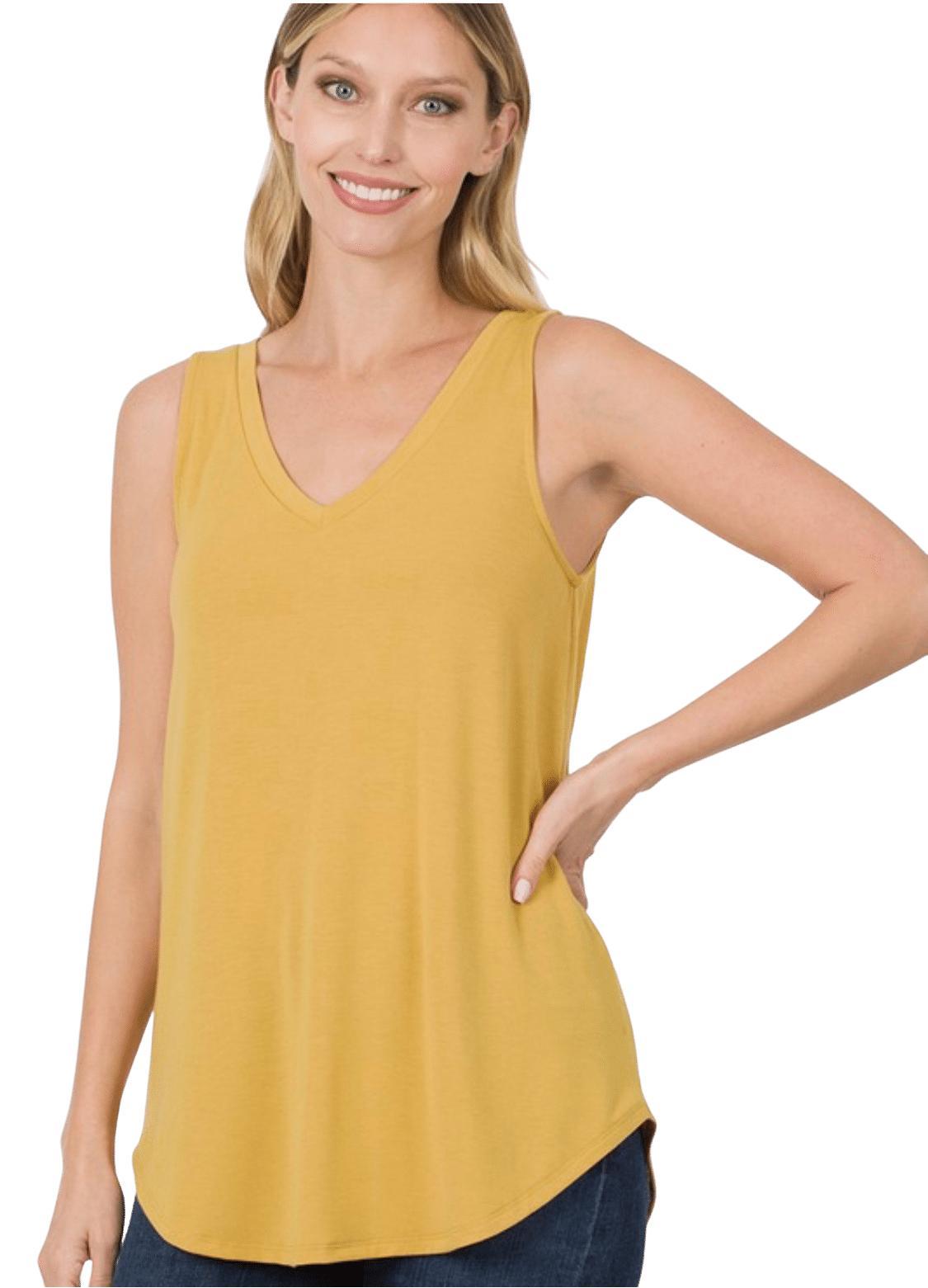 2107   Kaye Sleeveless V-neck Basic Tank Product Image