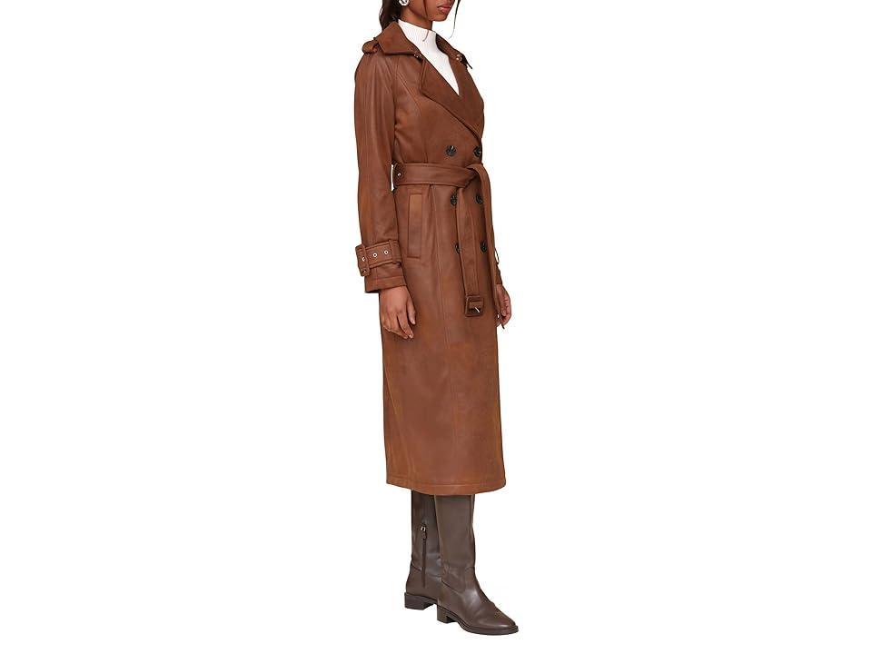 Avec Les Filles Faux Suede Belted Trench Coat (Espresso) Women's Coat Product Image