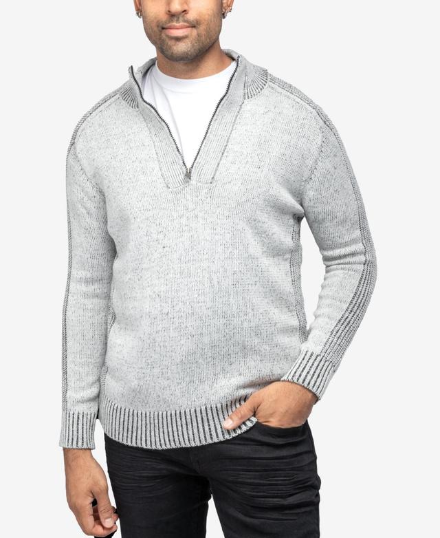 Mens Xray Regular-Fit Quarter-Zip Mixed-Yarn Sweater Red Marled Product Image