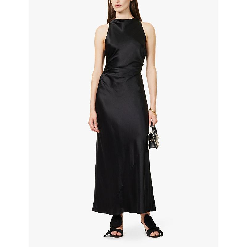 Casette Open-back Silk Dress In Black Product Image