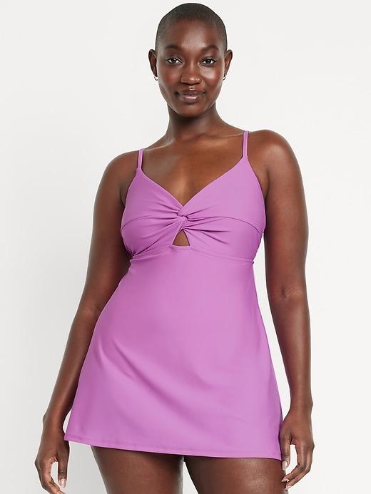 Twist-Front Swim Dress Product Image