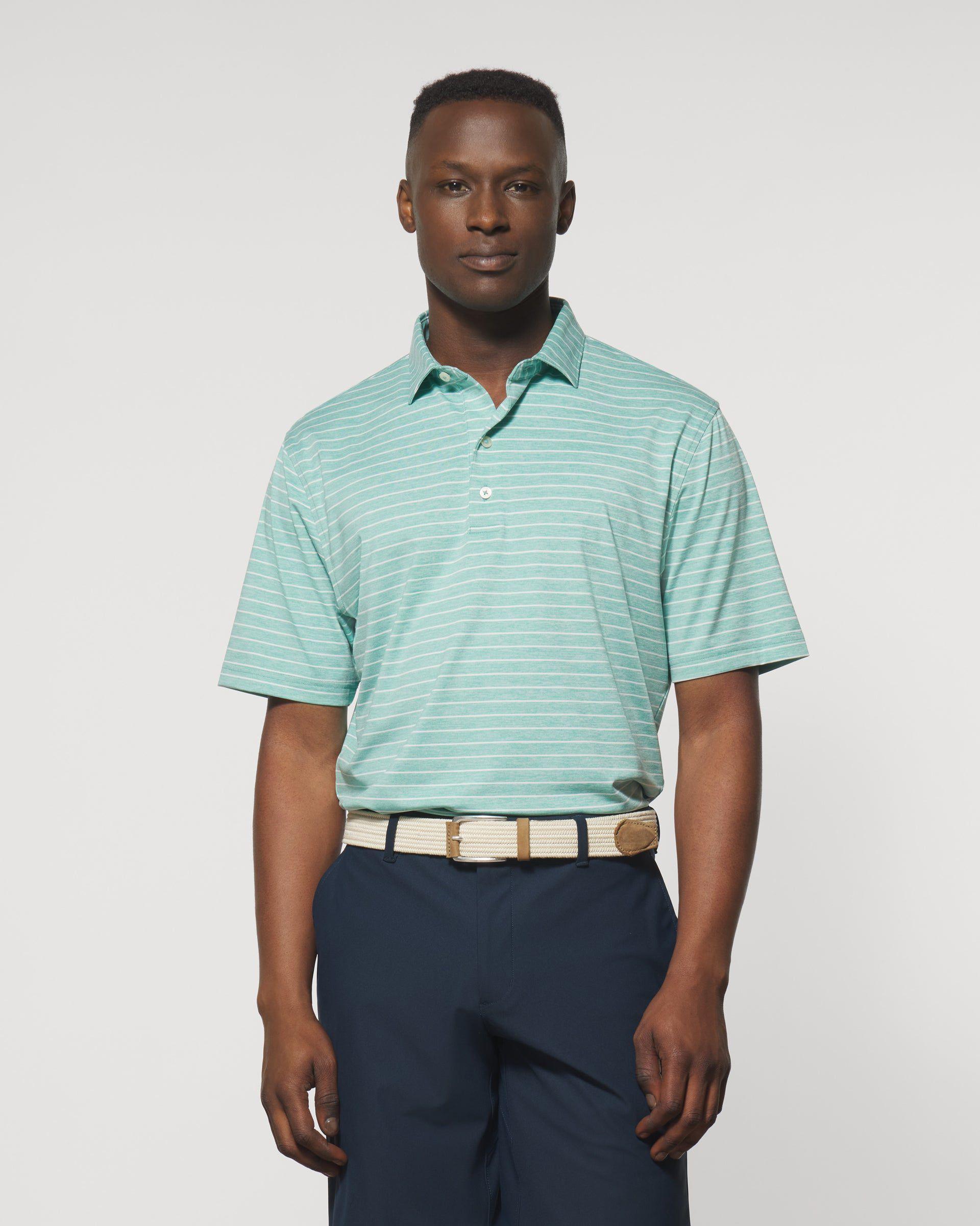 johnnie-O Newton Striped Jersey Performance Polo Product Image