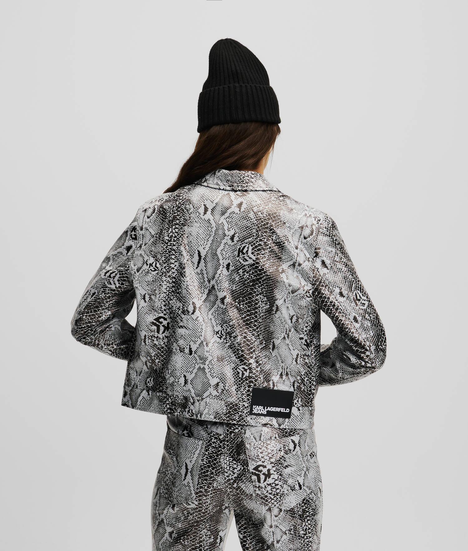 KLJ FAUX-LEATHER SNAKE-PRINT JACKET Product Image