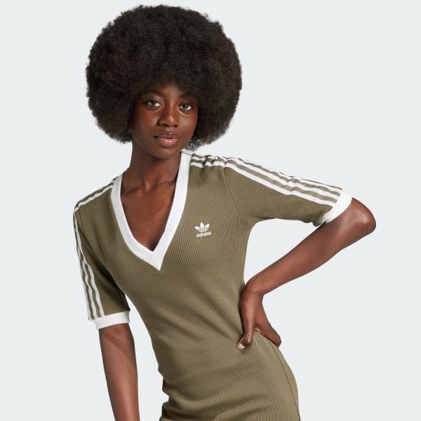 Adicolor 3-Stripes Knit V-Neck Dress Product Image