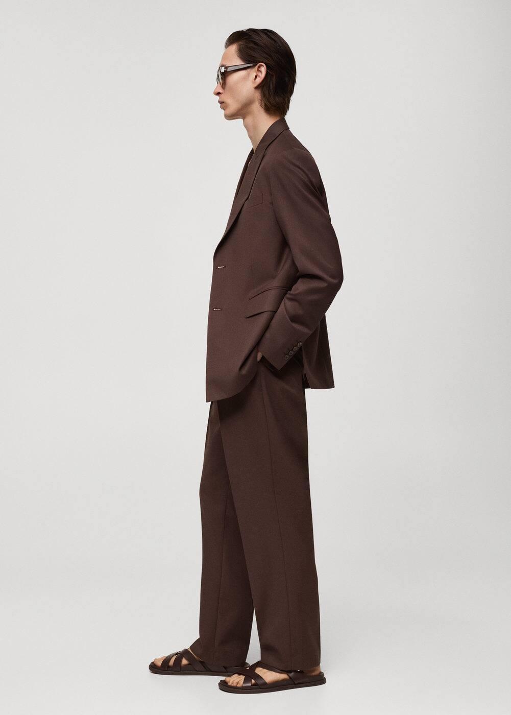 MANGO MAN - Regular-fit suit pants with pleats burgundyMen Product Image