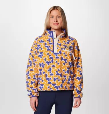 Columbia Women's Helvetia II Printed Cropped Half Snap Fleece Pullover- Product Image