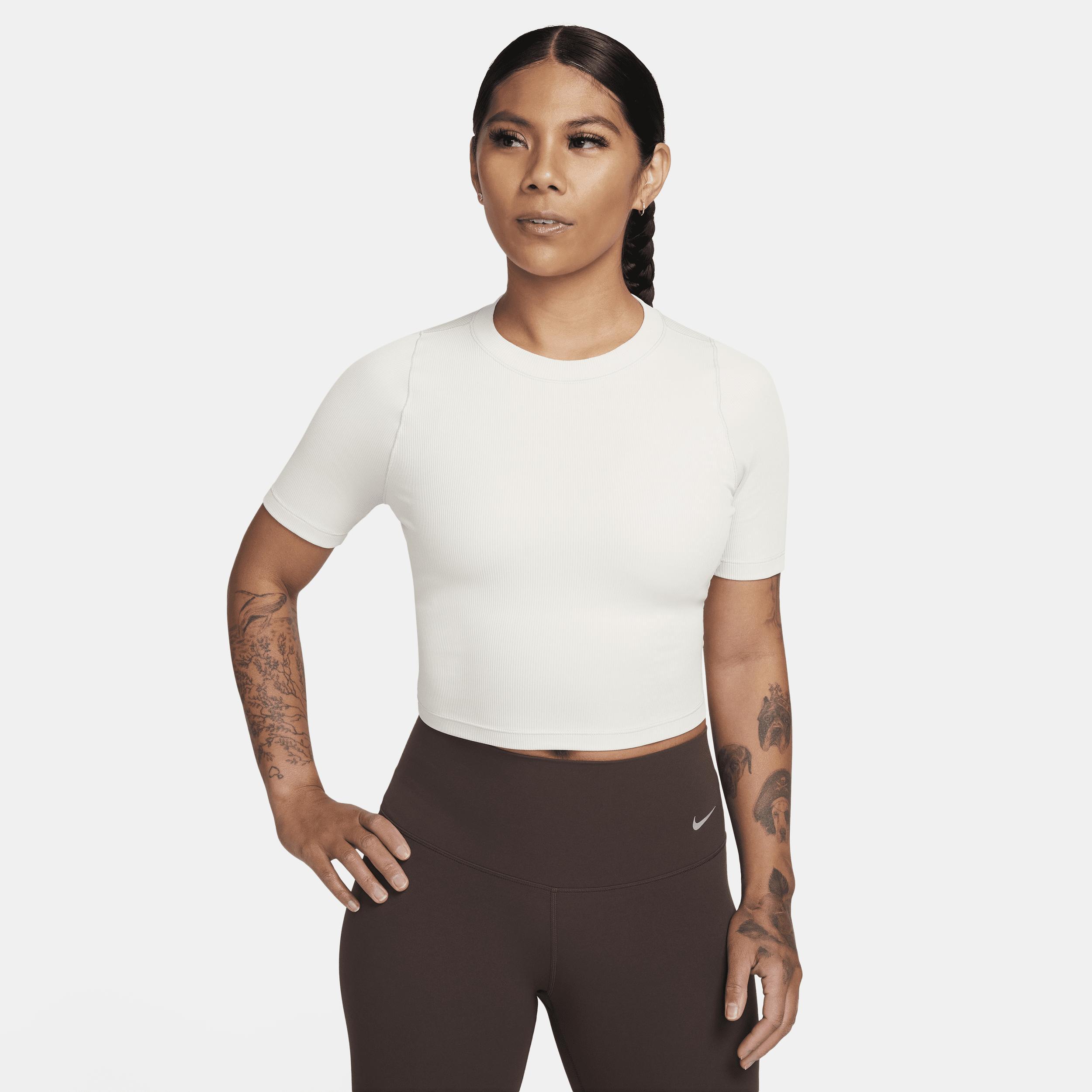 Nike Women's Zenvy Rib Dri-FIT Short-Sleeve Cropped Top Product Image