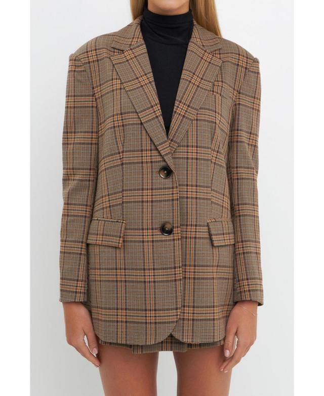 English Factory Womens Over Check Blazer Product Image