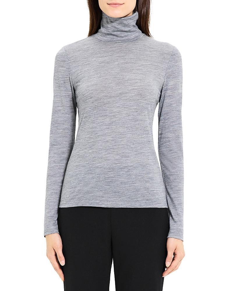 Theory Turtleneck Tee in Mélange Wool Jersey  female Product Image