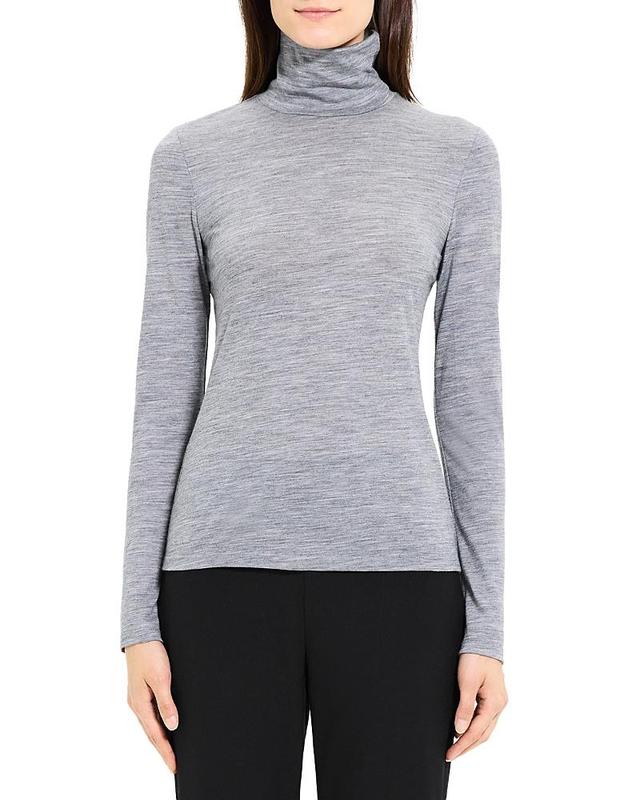 Theory Turtleneck Tee in Mélange Wool Jersey  female Product Image