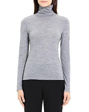 Theory Turtleneck Tee in Mélange Wool Jersey  female Product Image