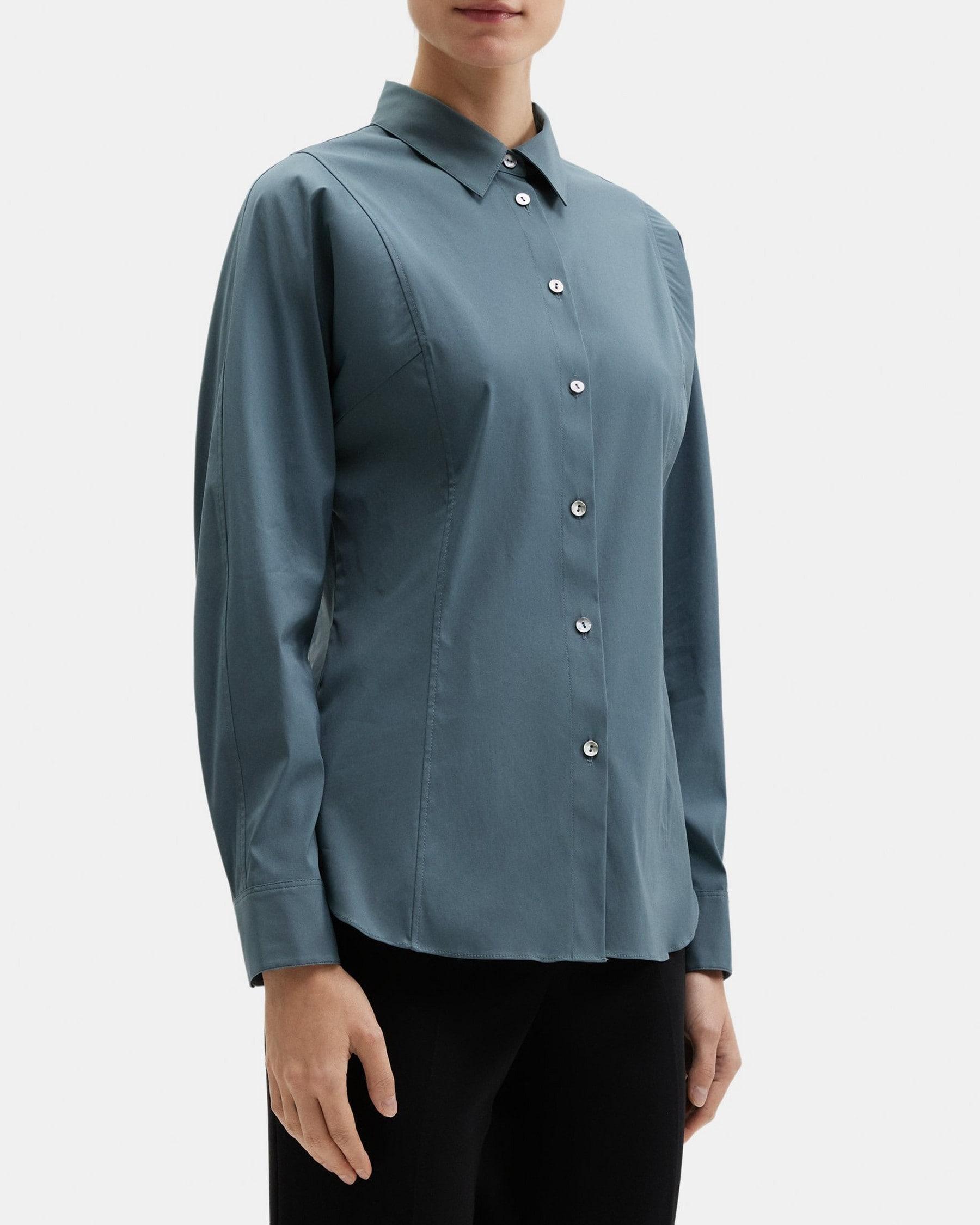 Cinched Shirt in Stretch Cotton Product Image