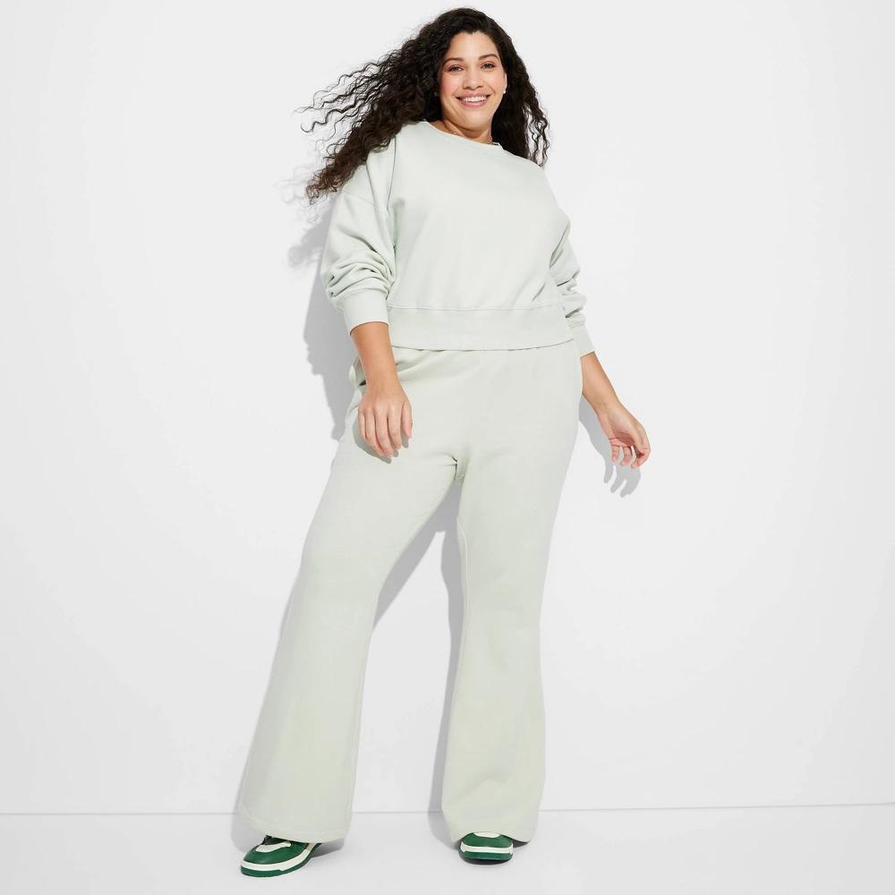 Womens High-Rise Flare Sweatpants - Wild Fable Sage 3X Product Image