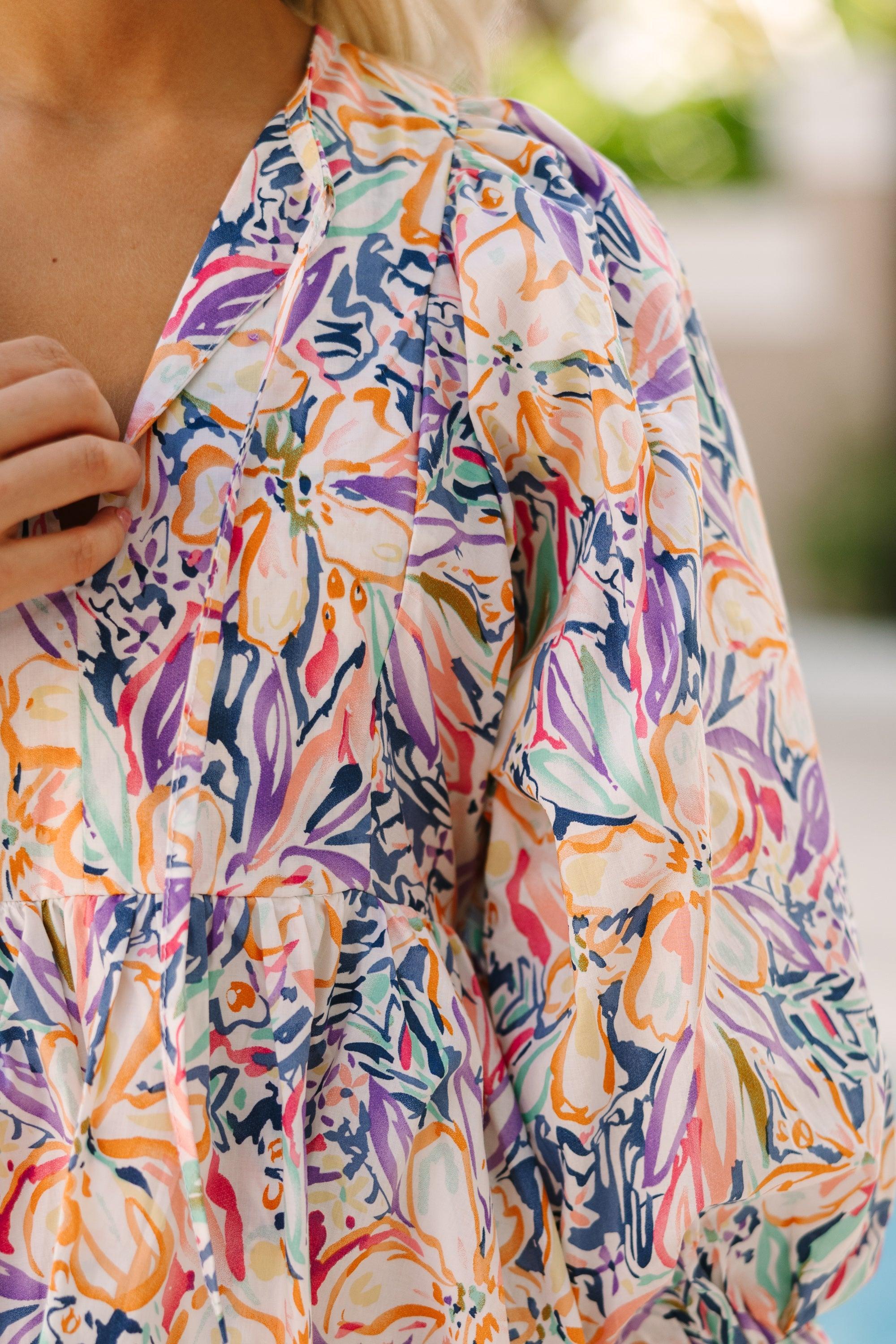 Life's A Dance Orange Floral Midi Dress Female Product Image