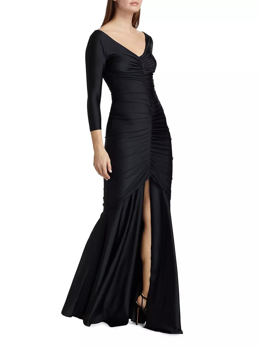 Ruched Stretch Jersey Gown Product Image