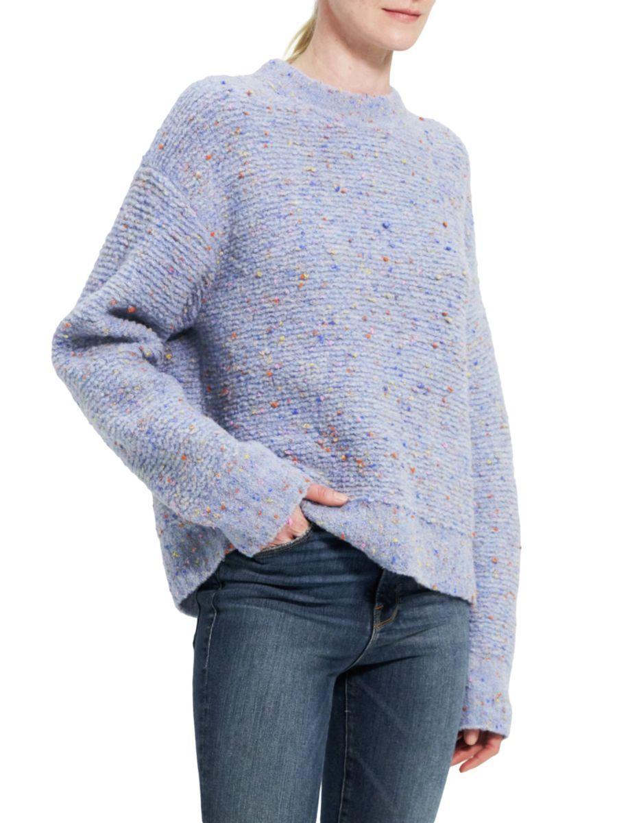 Womens Tweed Boucl Mockneck Sweater Product Image