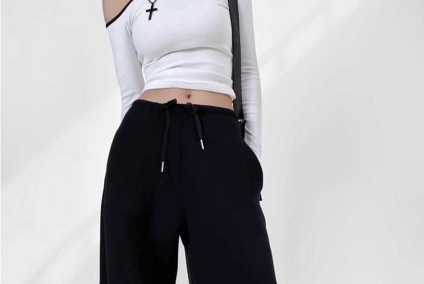 Mid Rise Plain Sweatpants Product Image