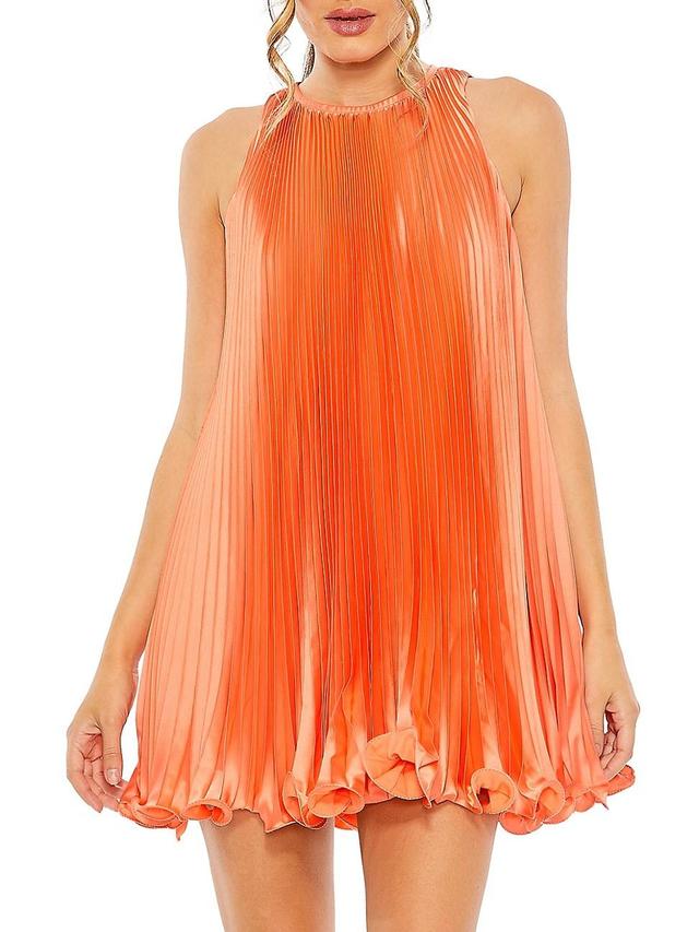 Womens Pleated Ruffled Minidress Product Image