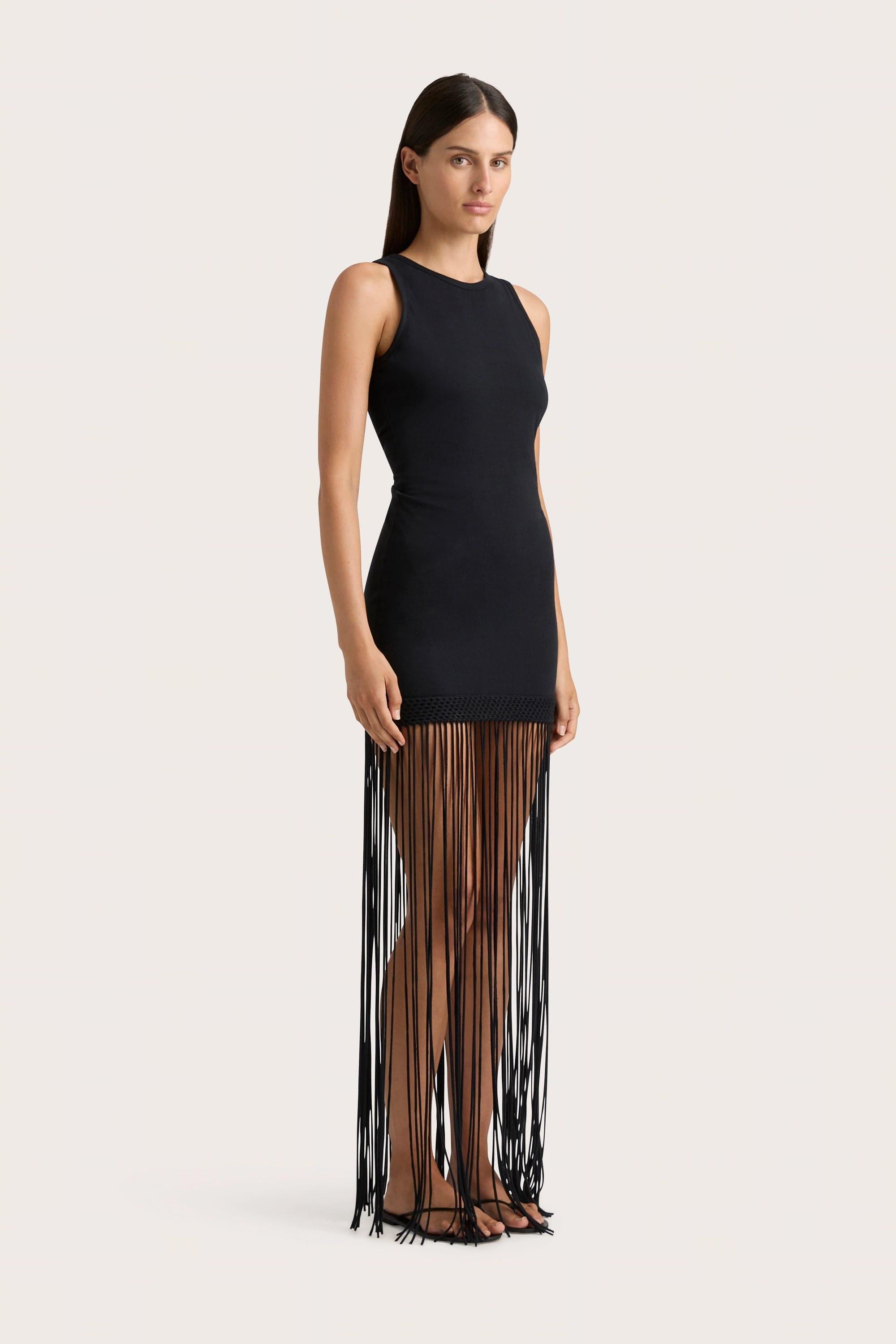 Maceio Fringed Dress Black Product Image