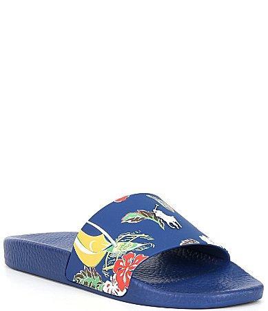 Polo Ralph Lauren Mens Tropical Floral Polo Slides Product Image