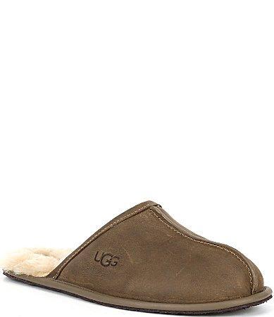 UGG Mens Scuff Leather Slippers Product Image