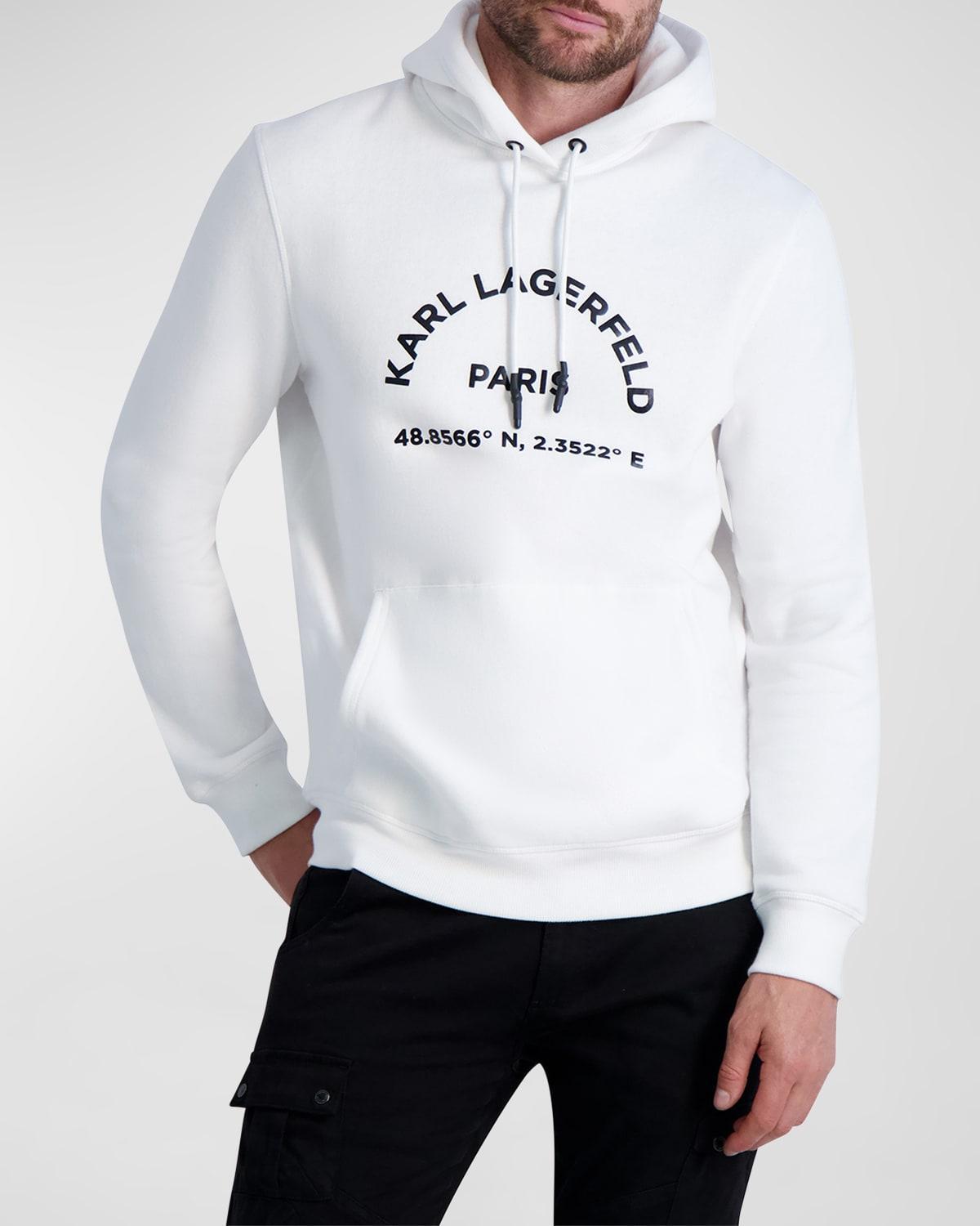 Karl Lagerfeld Paris Mens Logo Hoodie - White Product Image