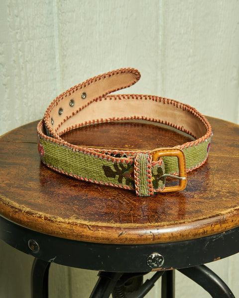 Guatemalan Whip Stitched Belt in Olive Product Image