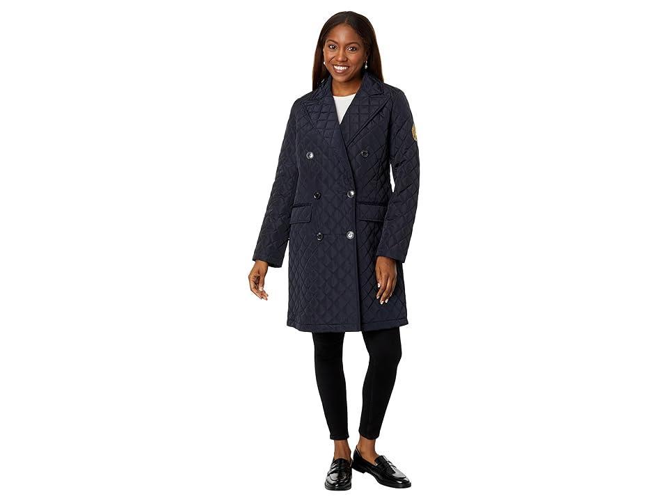 Lauren Ralph Lauren DB Quilt Pea Coat (Dark ) Women's Clothing Product Image