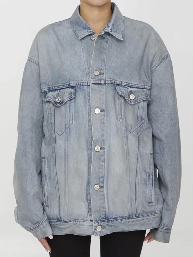 BALENCIAGA Oversized Denim Jacket In Outback Blue Product Image