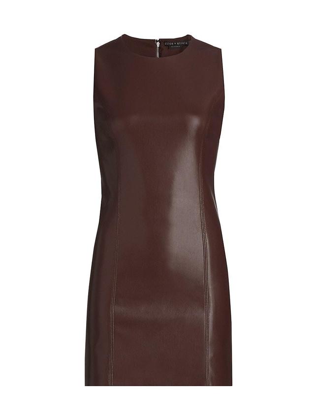 Womens Lena Faux Leather Minidress Product Image