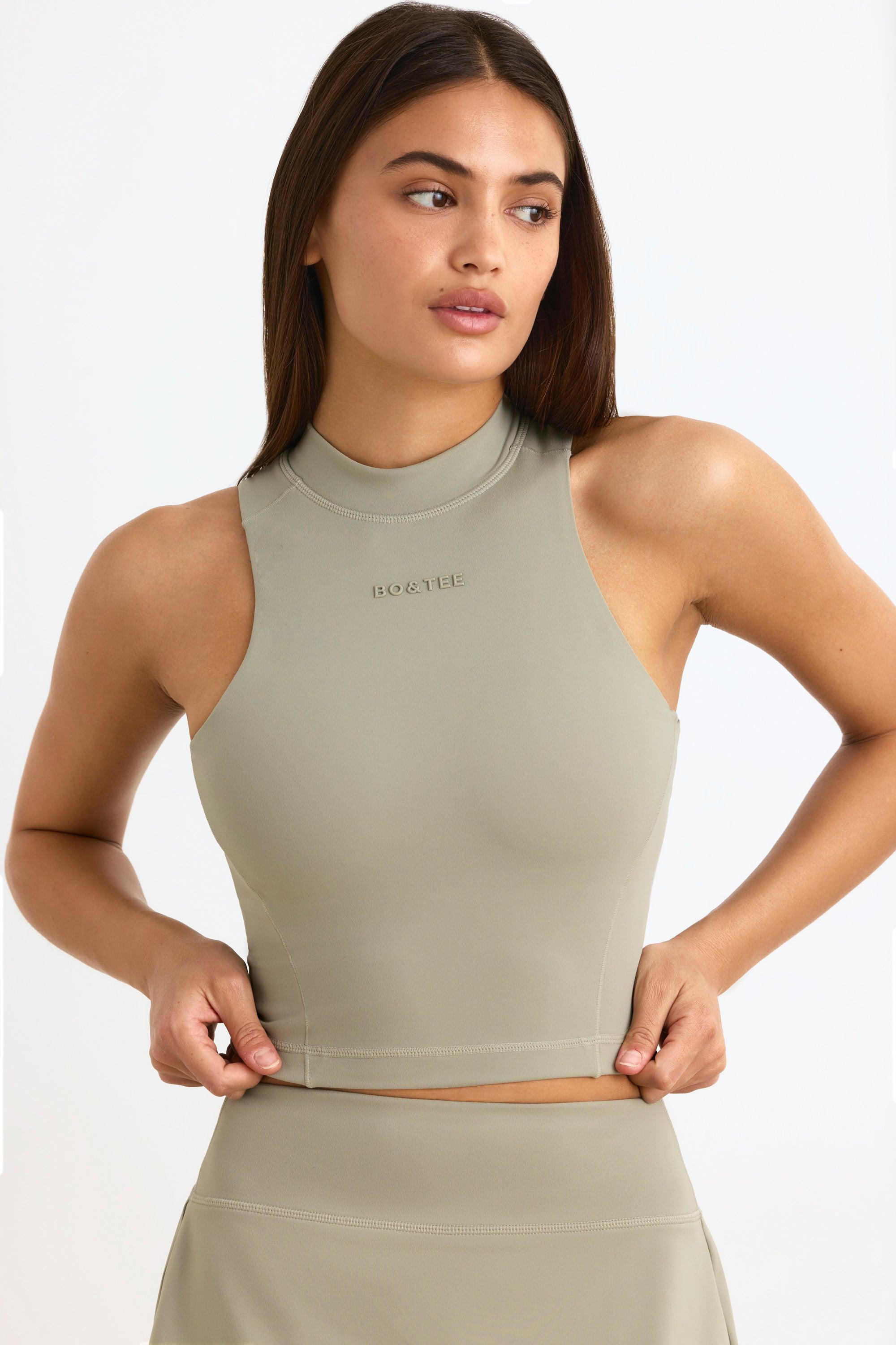 Soft Active High-Neck Tank Top in Mineral Product Image