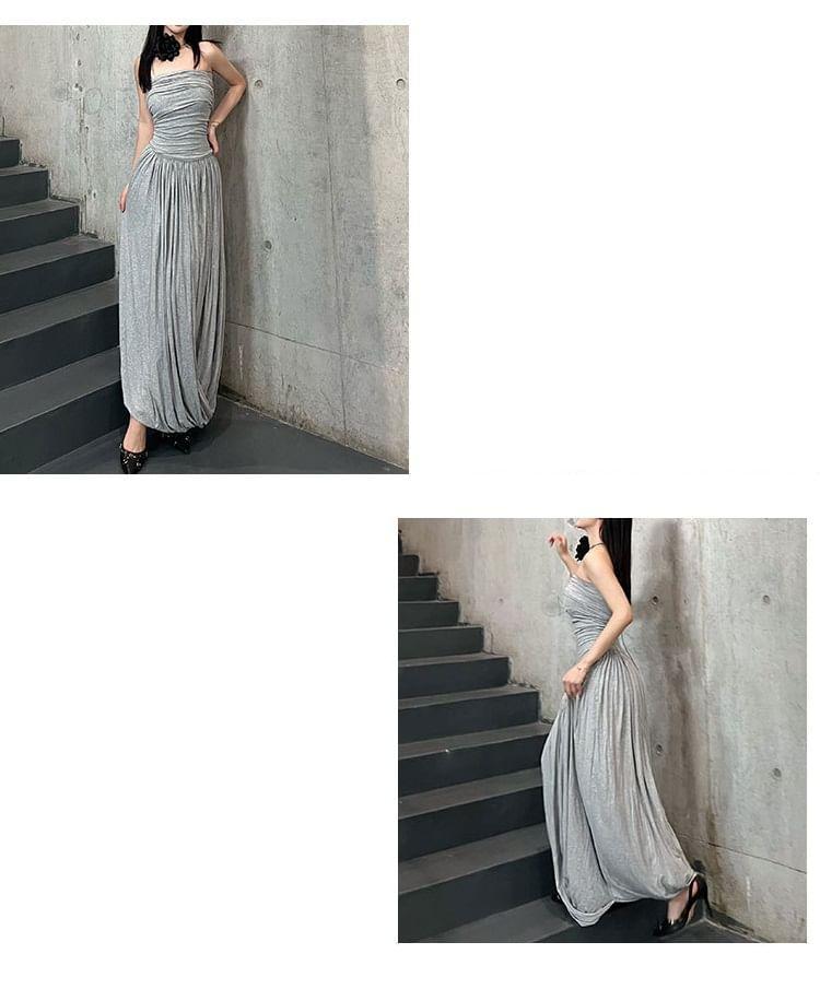 Ruched Maxi A-Line Tube Dress Product Image